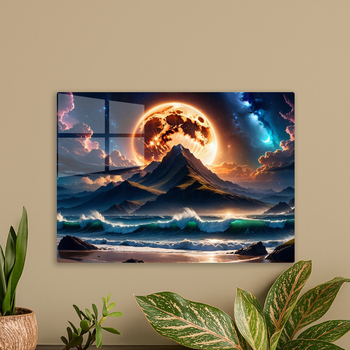 Mountain and sea moon 