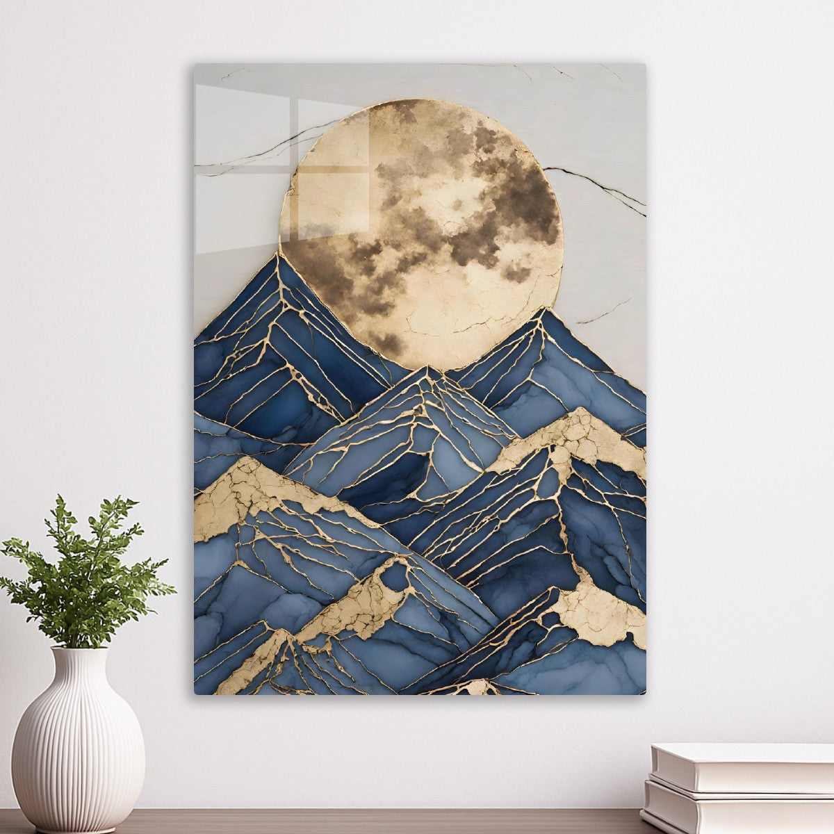 Black gold mountain wall art