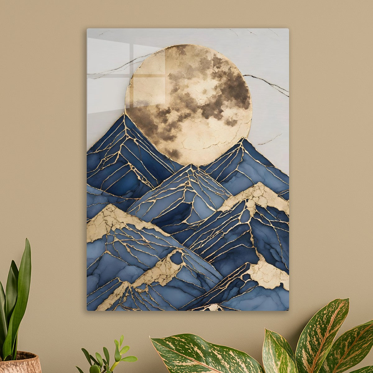 Black gold mountain wall art