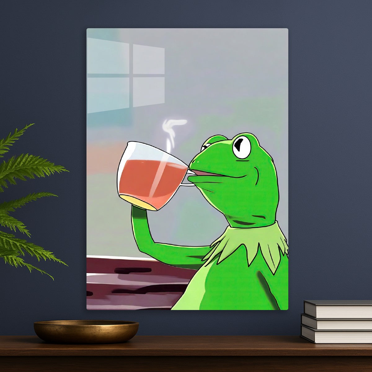 Kermit the Frog drinks tea