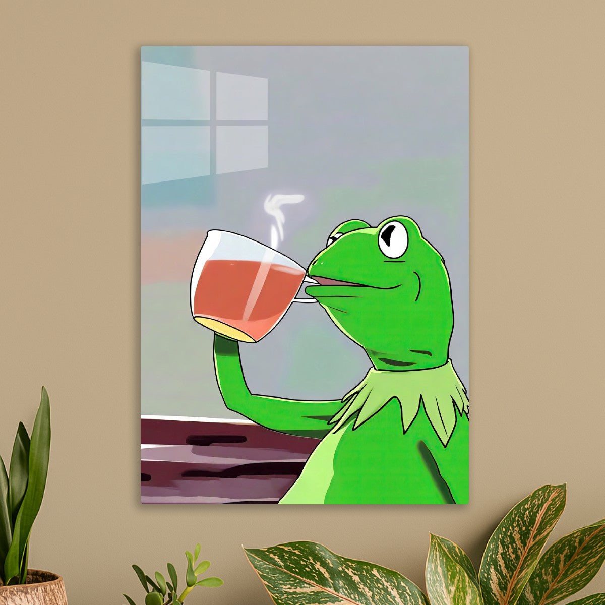 Kermit the Frog drinks tea