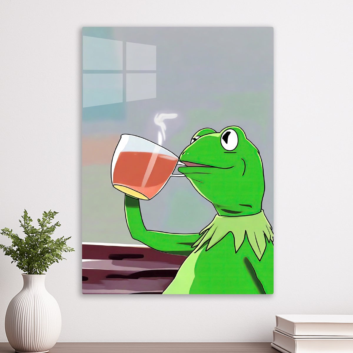 Kermit the Frog drinks tea