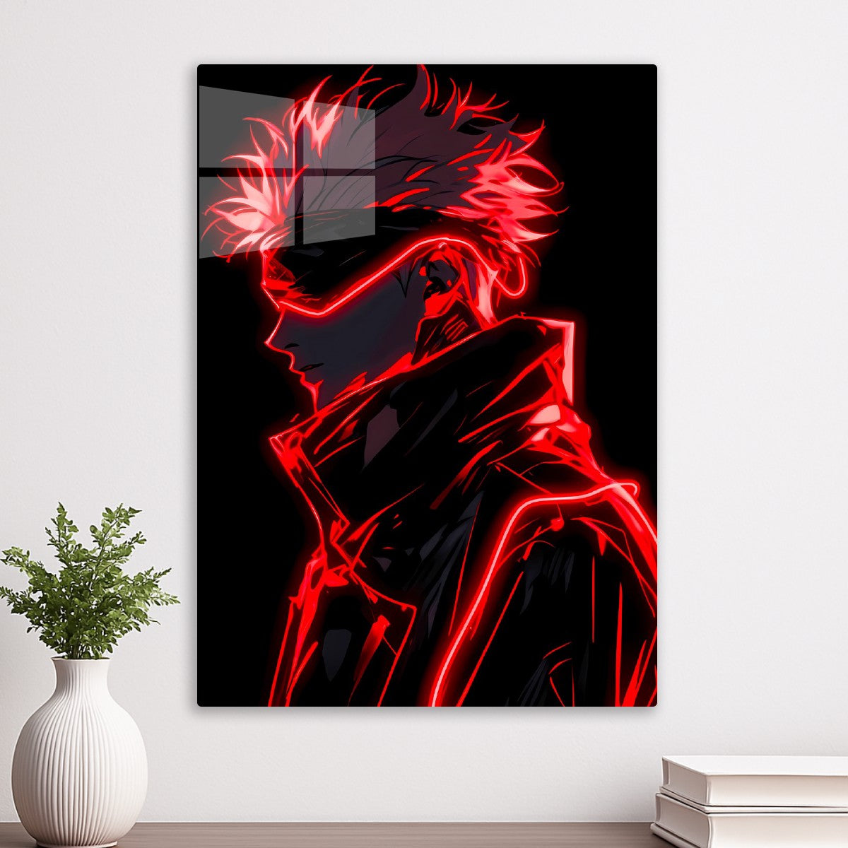 Gojo Red Neon Silhouette