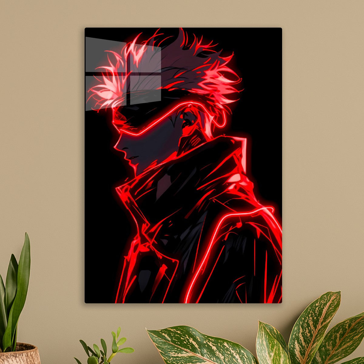 Gojo Red Neon Silhouette