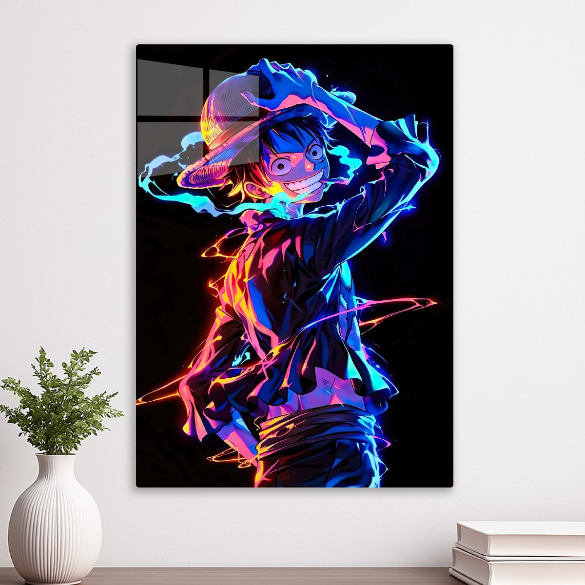 luffy one piece neon art