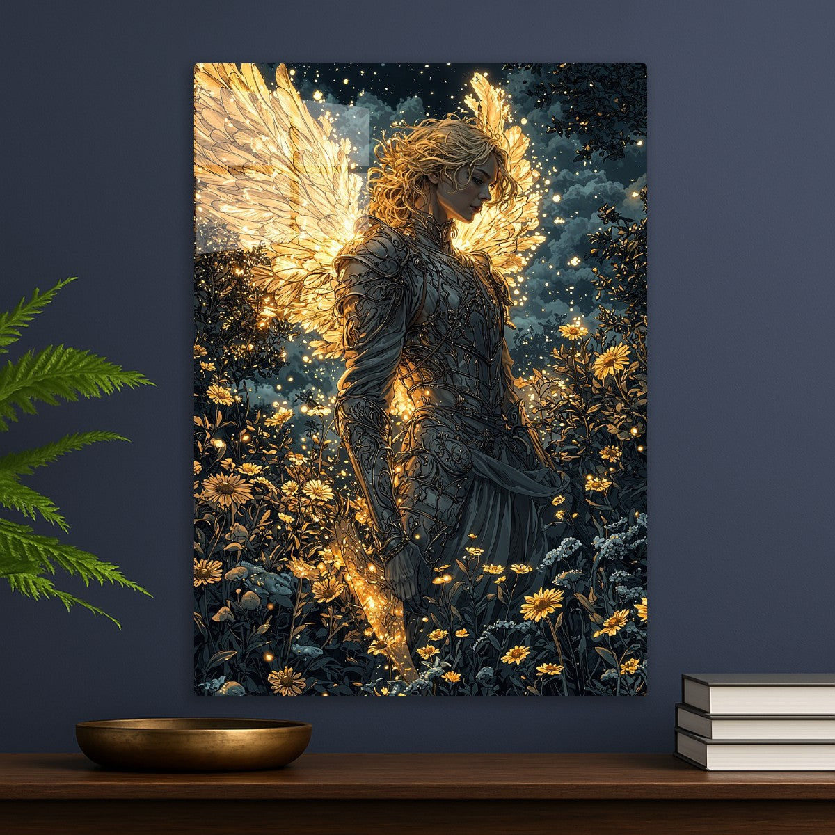 Angelic Warrior in Moonlight