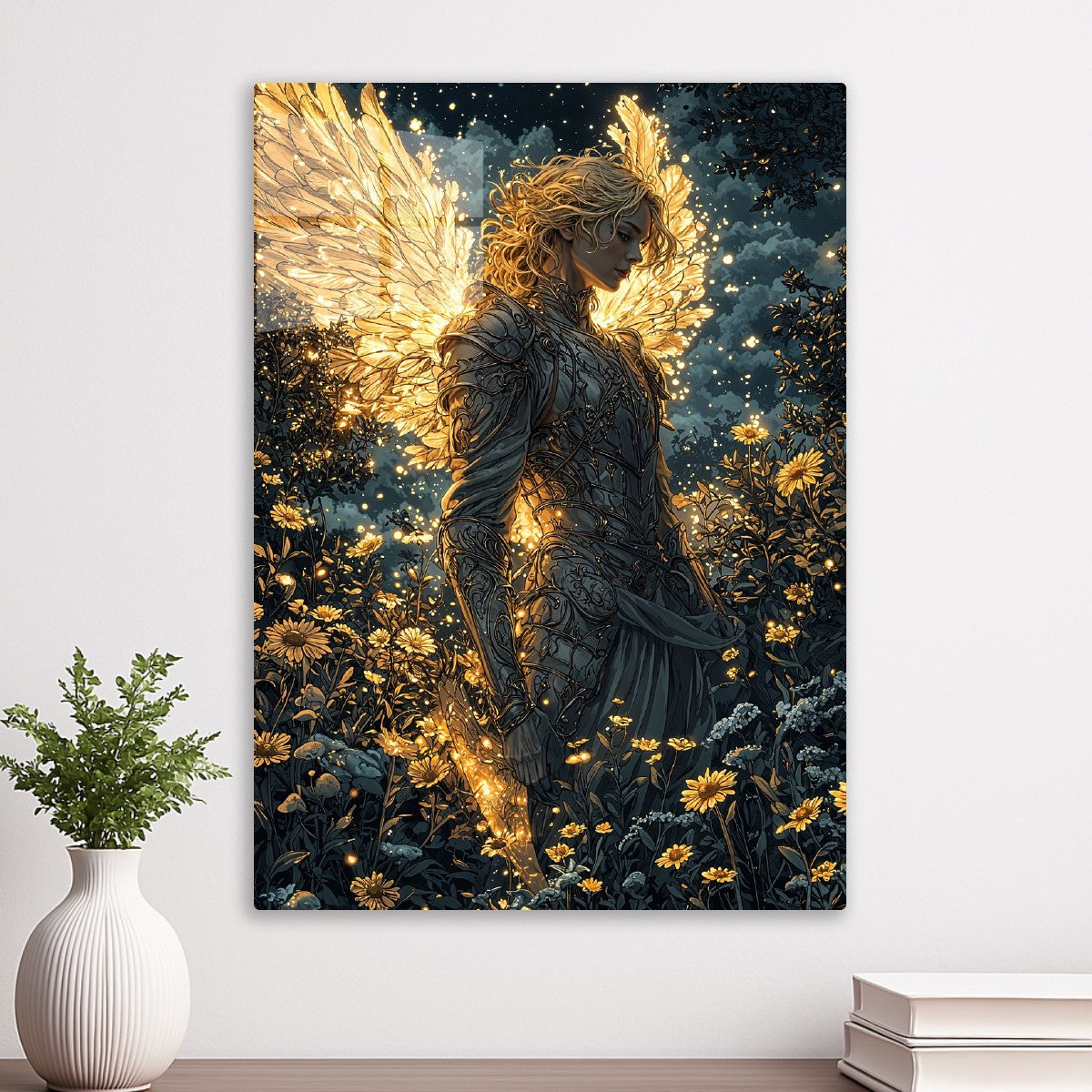 Angelic Warrior in Moonlight