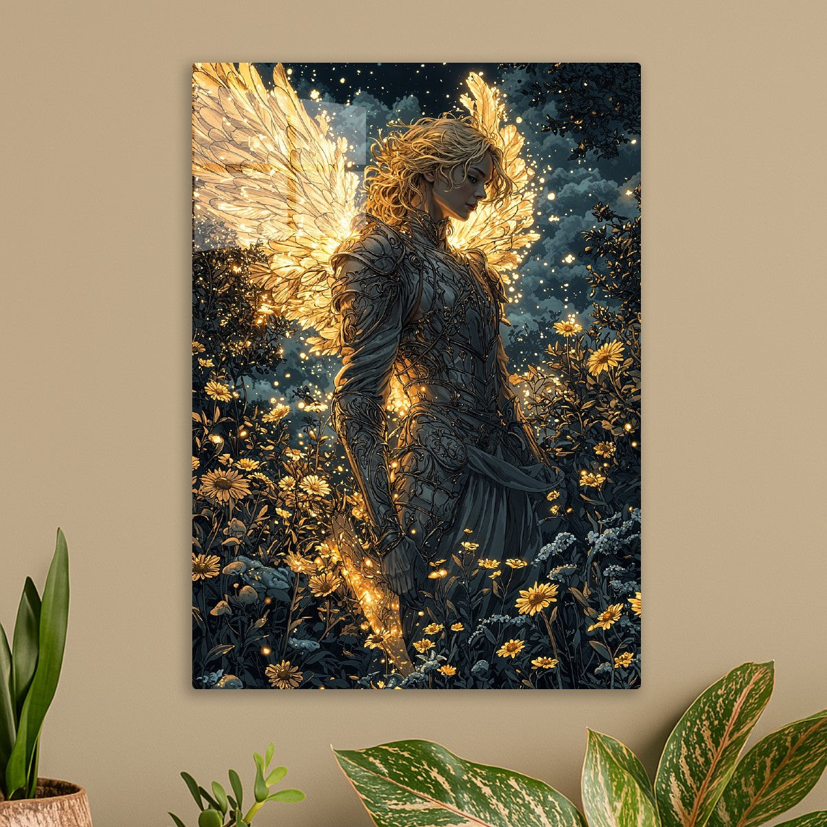 Angelic Warrior in Moonlight