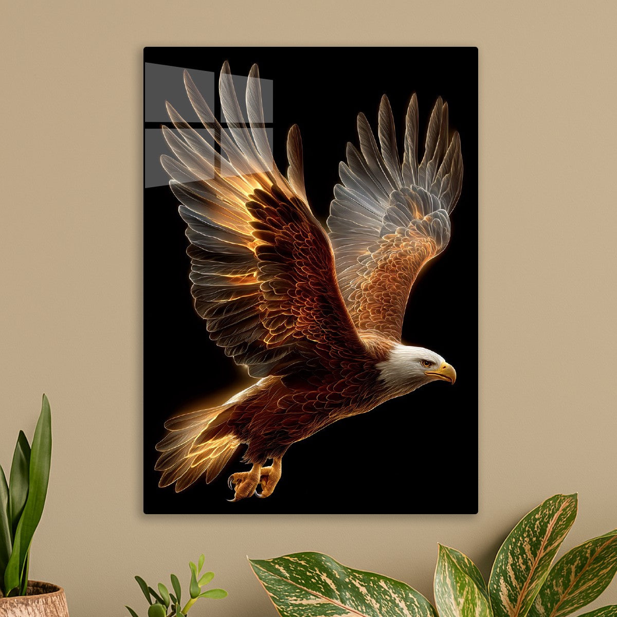 Bald Eagle With Glowing Wings
