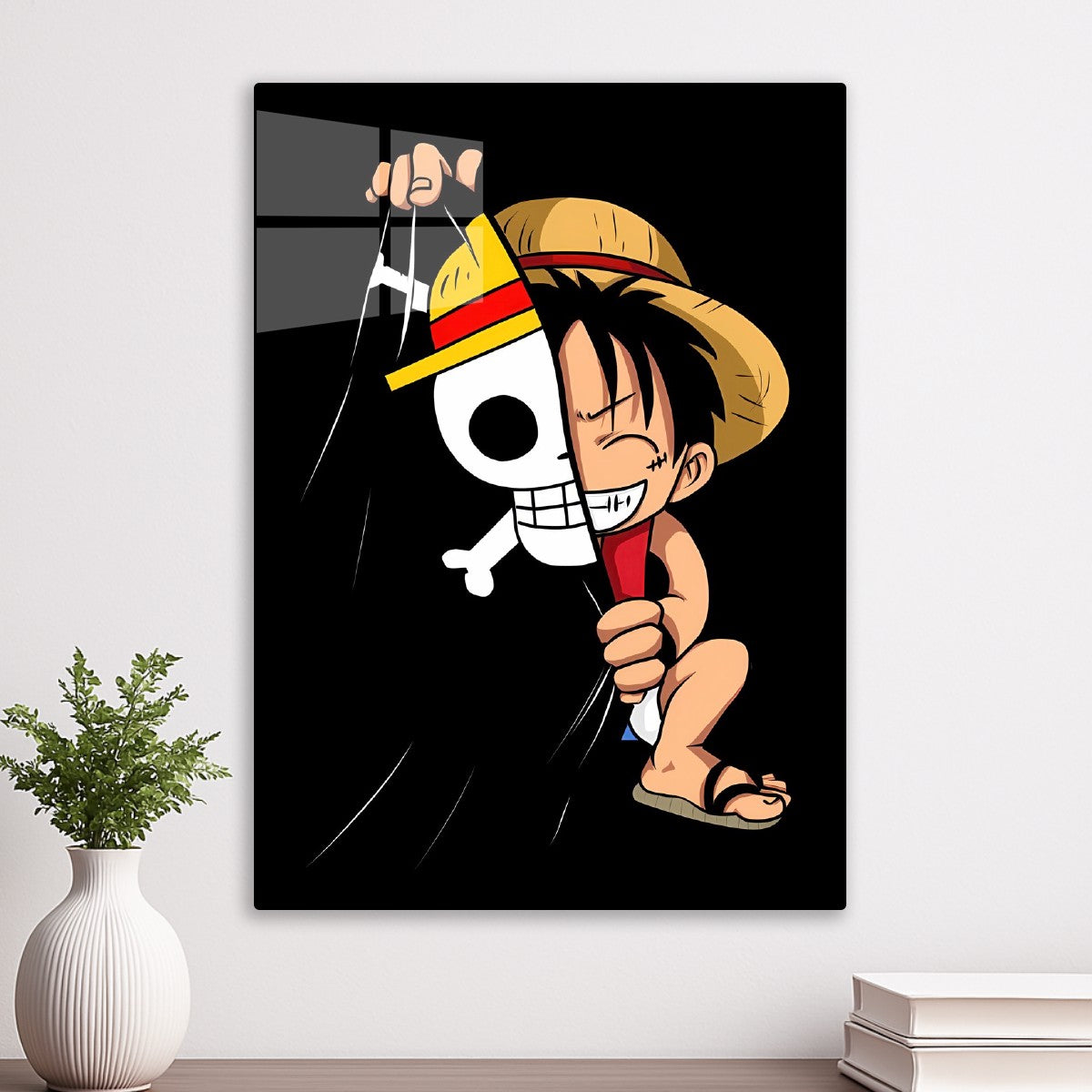 Chibi Luffy with Jolly Roger