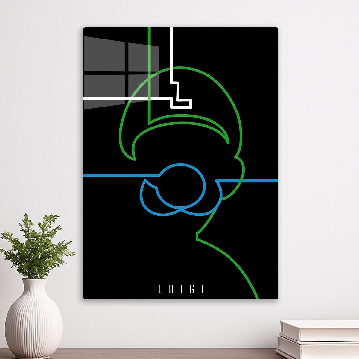 Luigi Neon Line Art