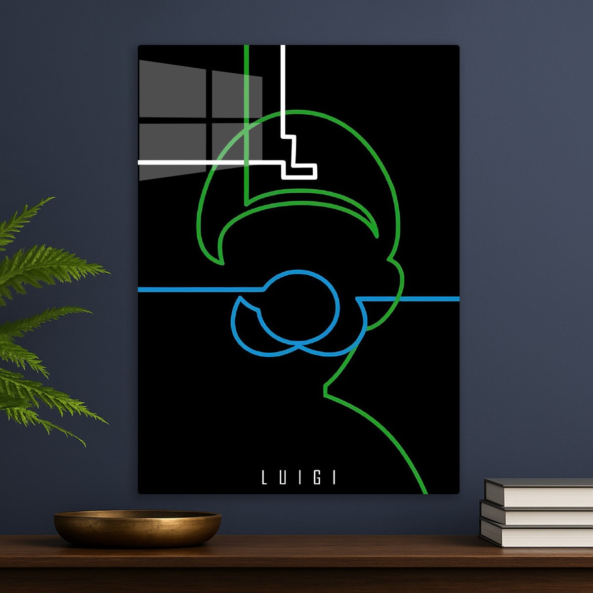 Luigi Neon Line Art