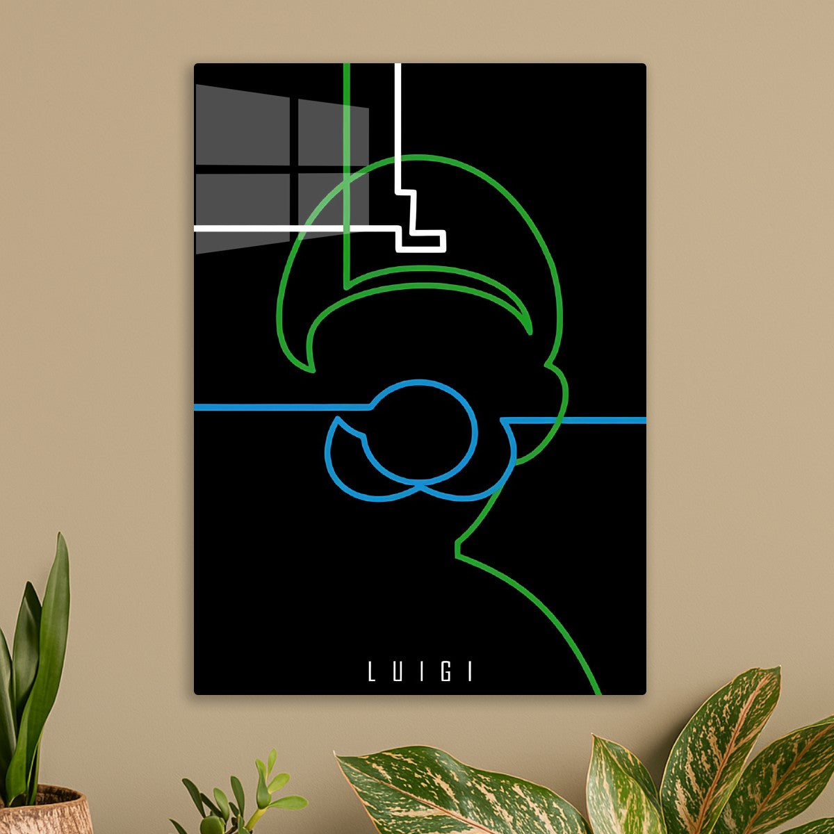 Luigi Neon Line Art