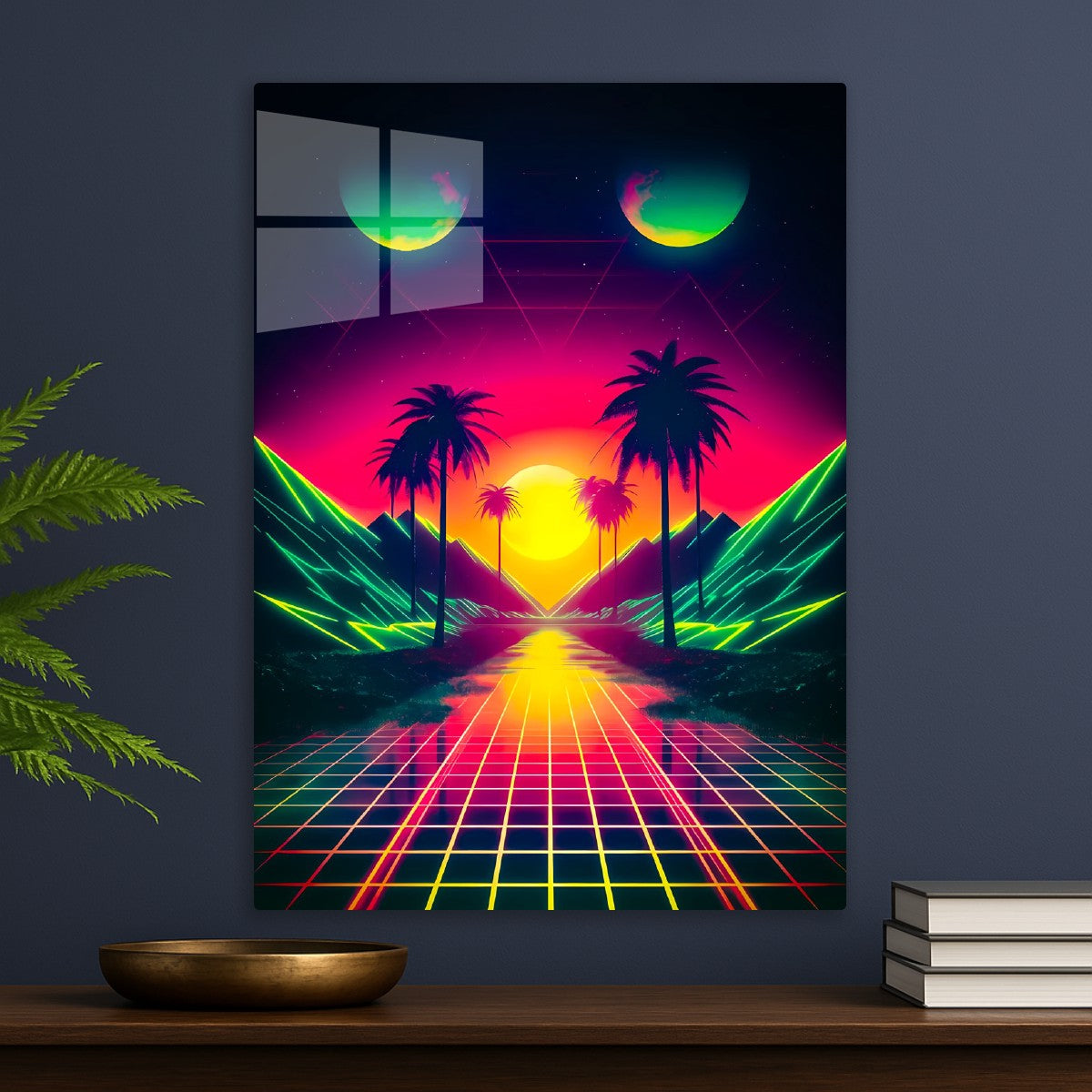 Retro Neon Sunset Art