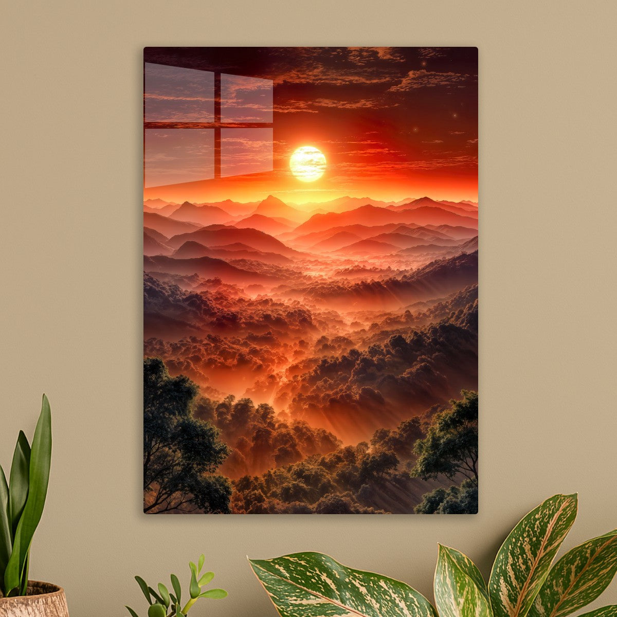 Sunset Over Misty Mountains 