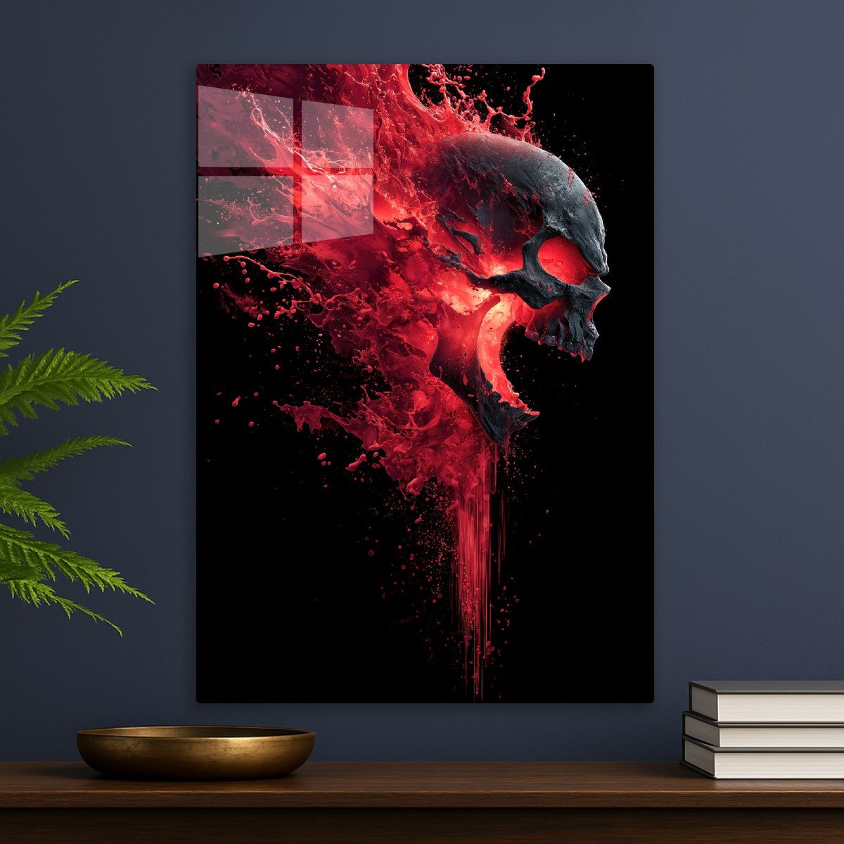 Bloody Glowing Screaming Skull