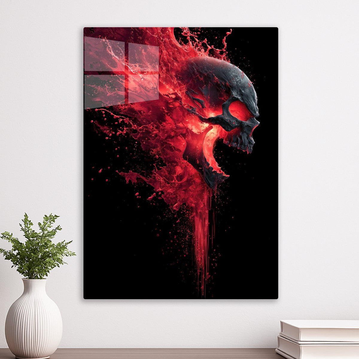 Bloody Glowing Screaming Skull