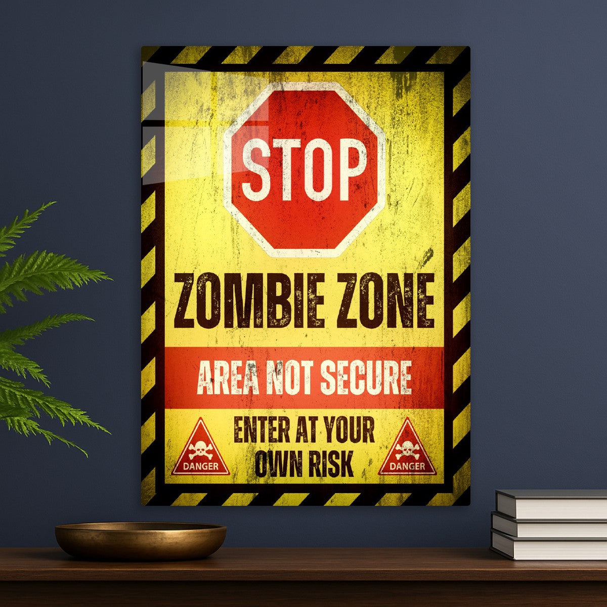 Zombie Zone Warning Sign