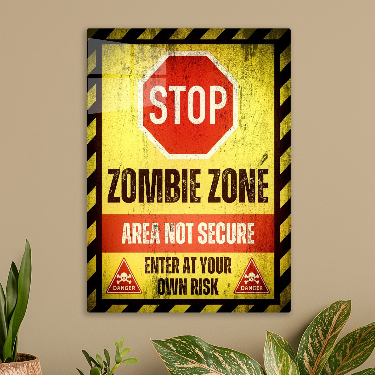 Zombie Zone Warning Sign