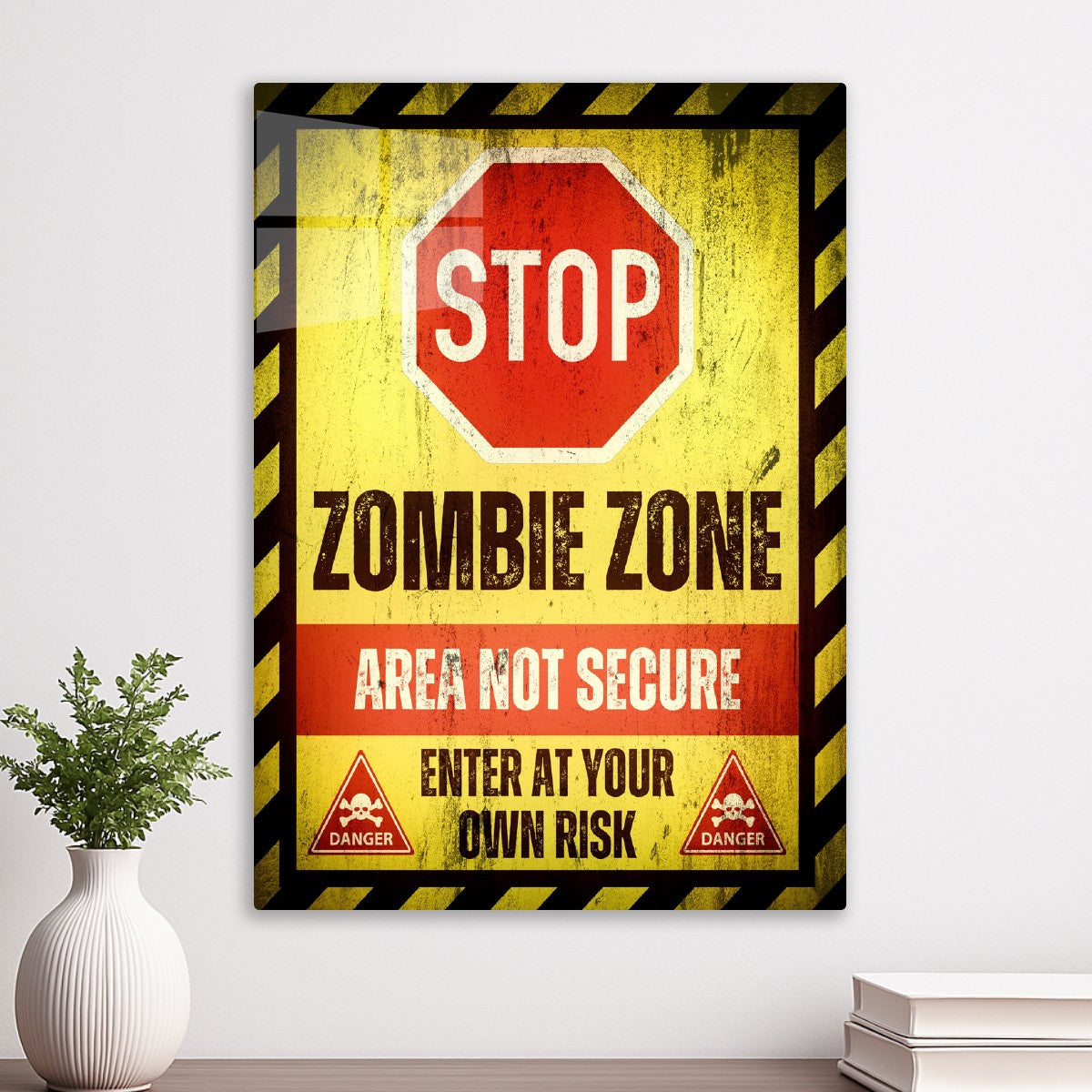 Zombie Zone Warning Sign