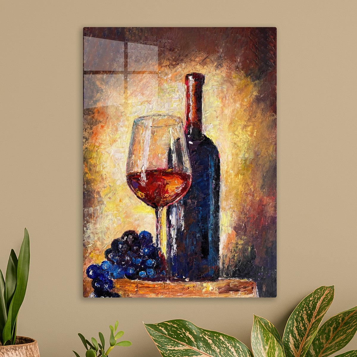 Wine painting cafe art