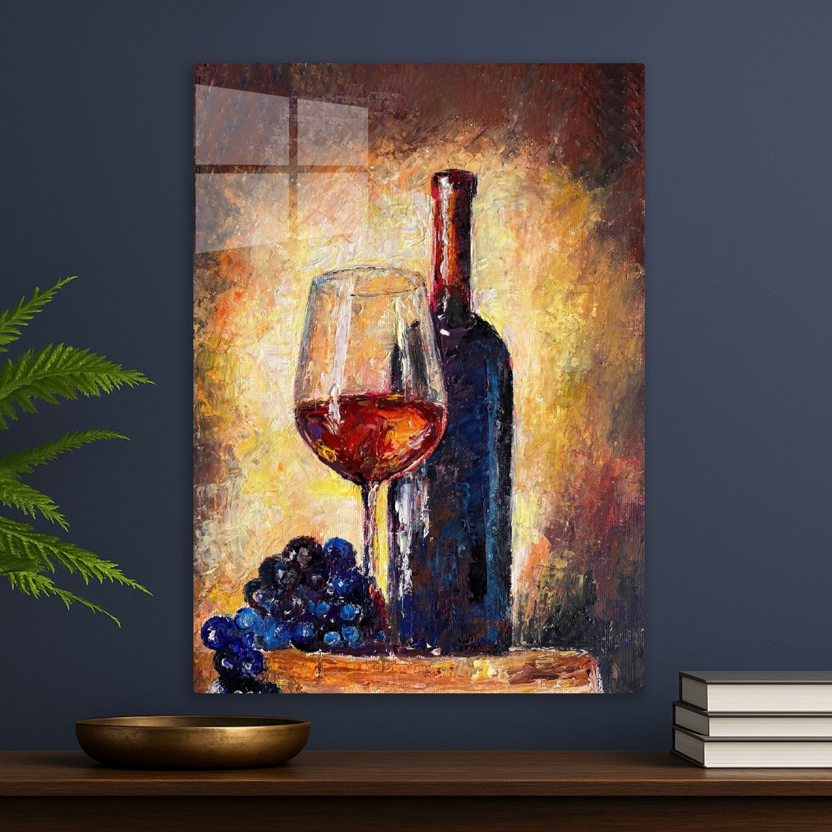 Wine painting cafe art