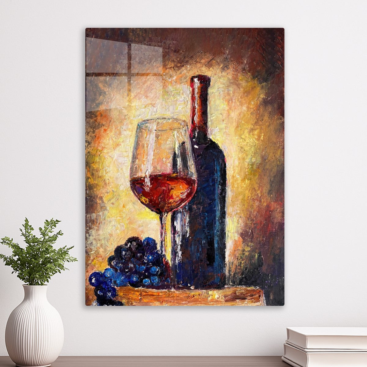 Wine painting cafe art