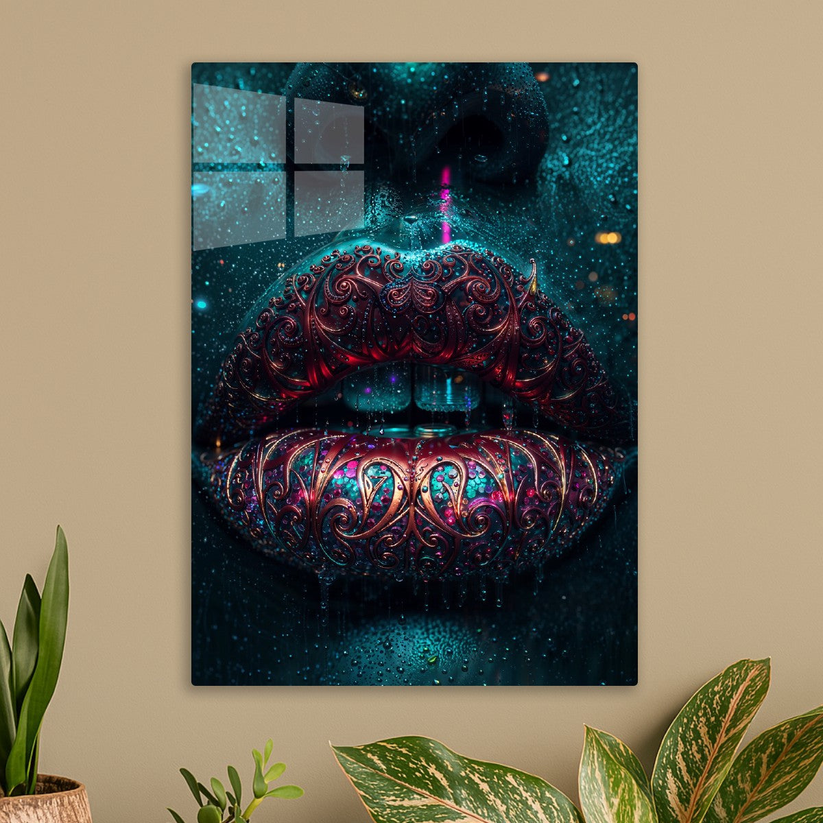 Neon Filigree Cyber Lips