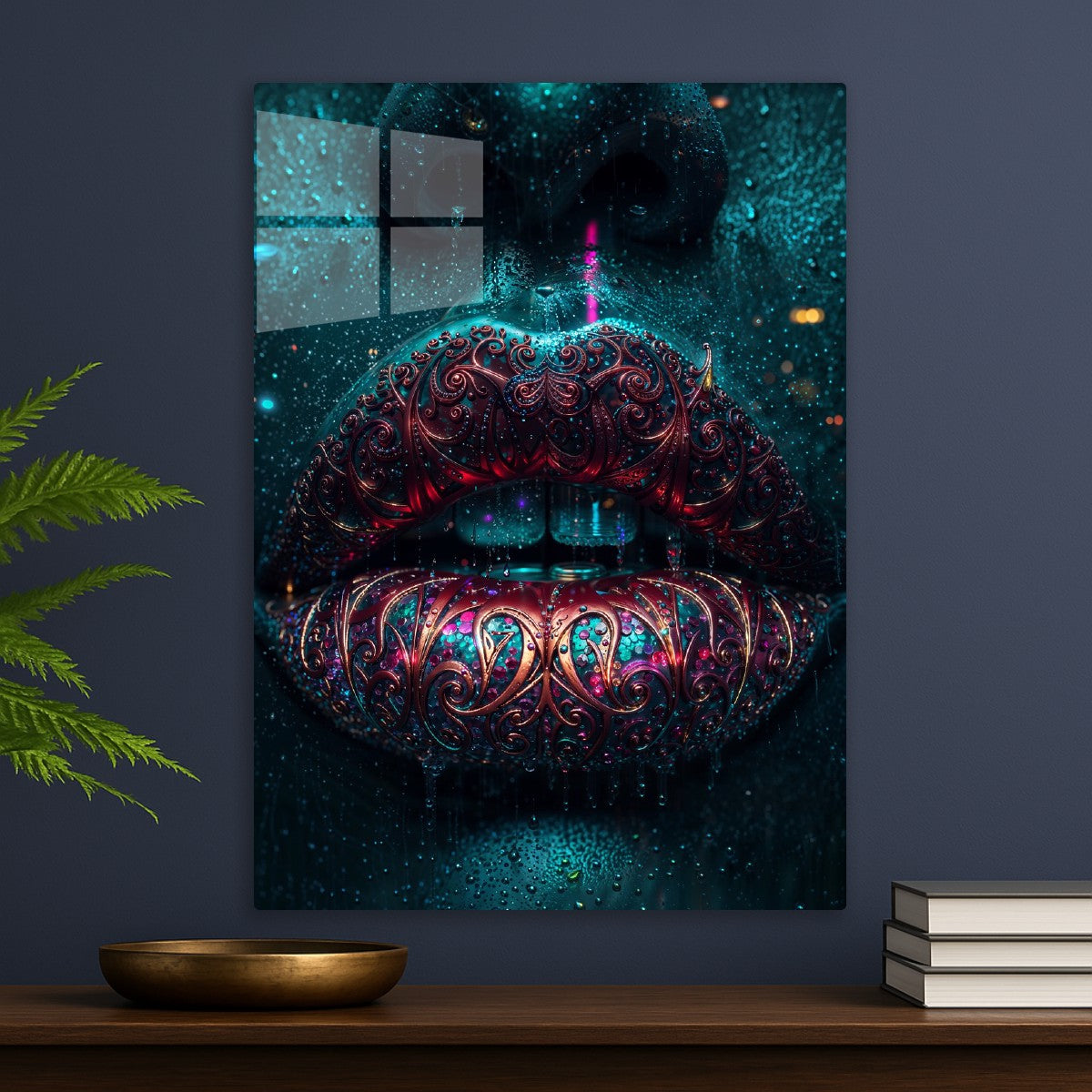 Neon Filigree Cyber Lips