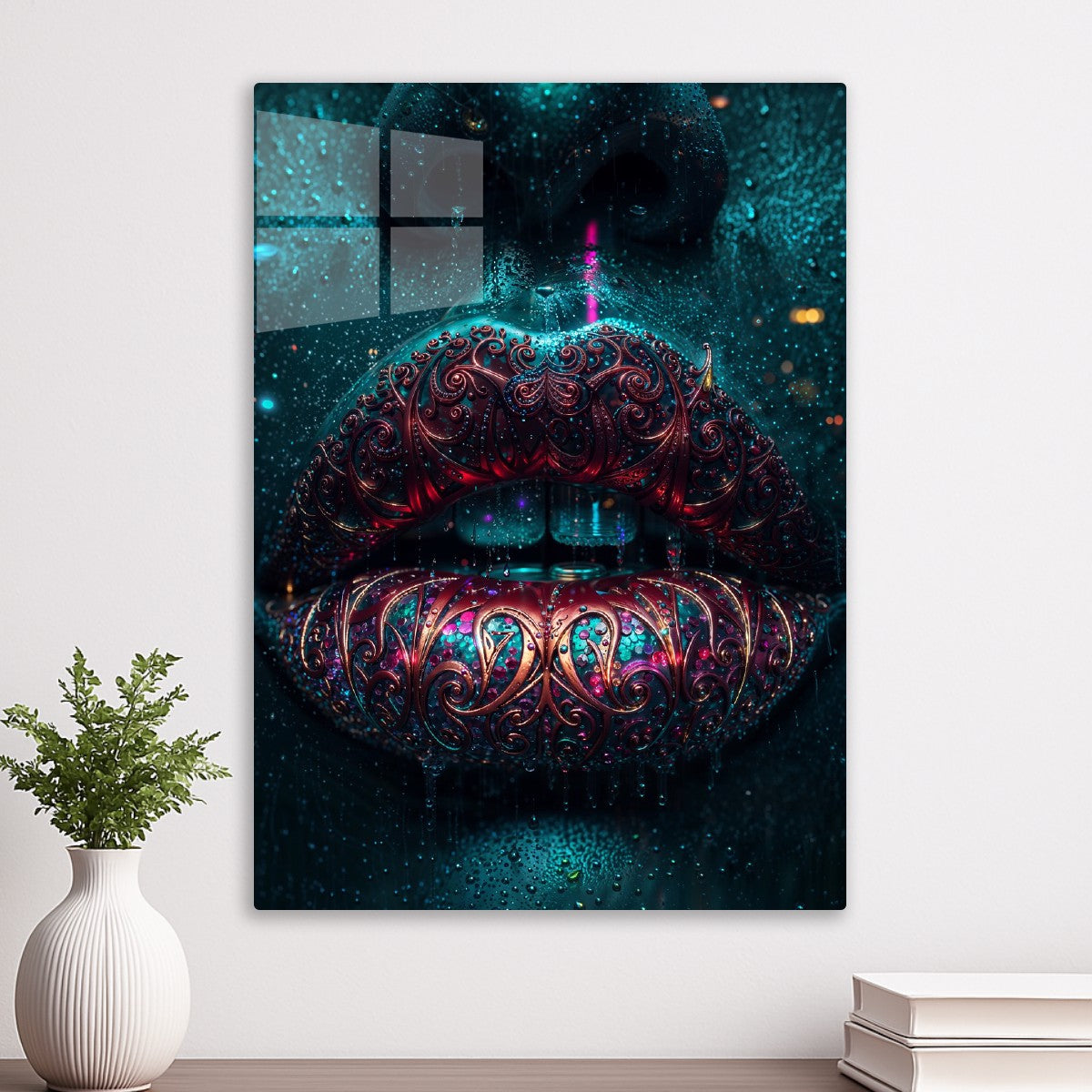 Neon Filigree Cyber Lips