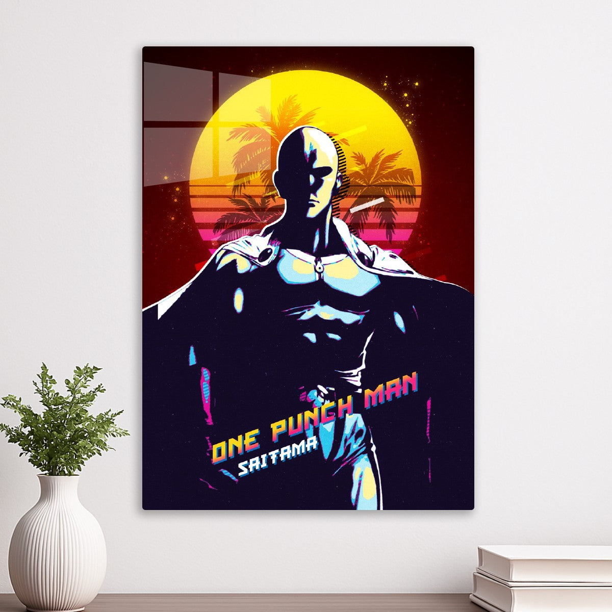 Saitama One Punch Man Retro Art