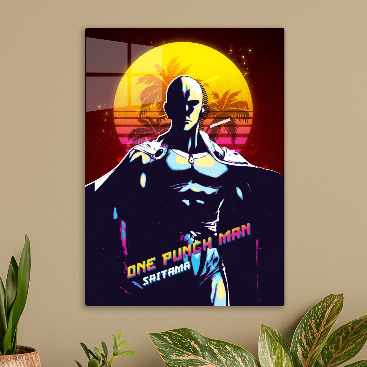 Saitama One Punch Man Retro Art