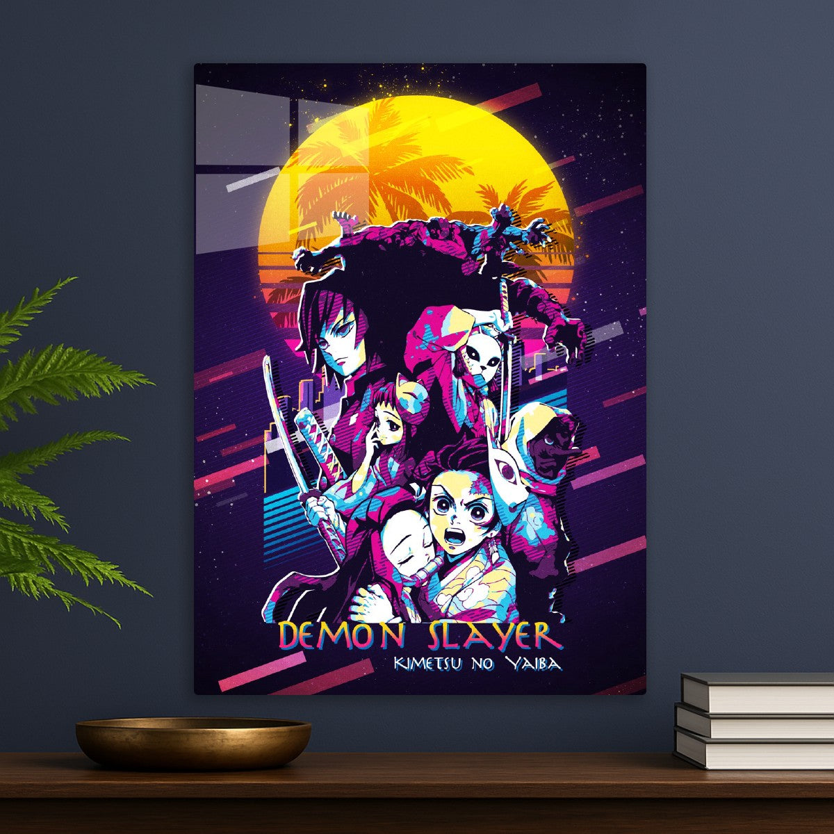 Demon Slayer Retro Vaporwave Art