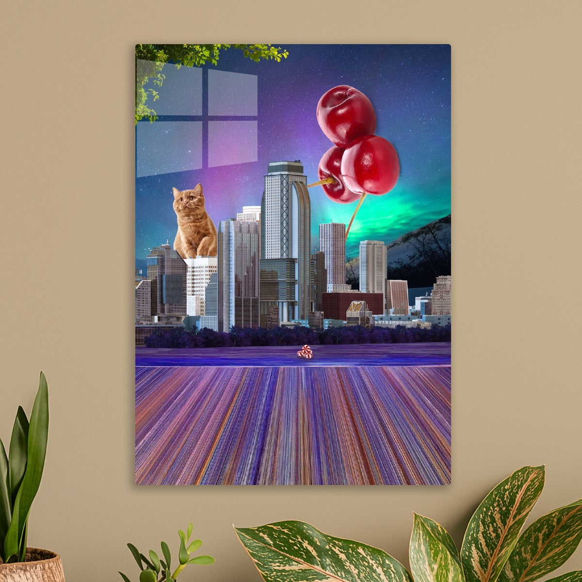Downtown Cat and Giant Cherry