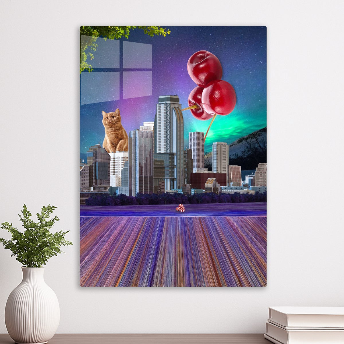 Downtown Cat and Giant Cherry