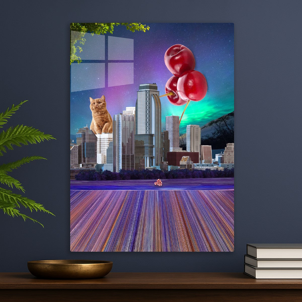 Downtown Cat and Giant Cherry