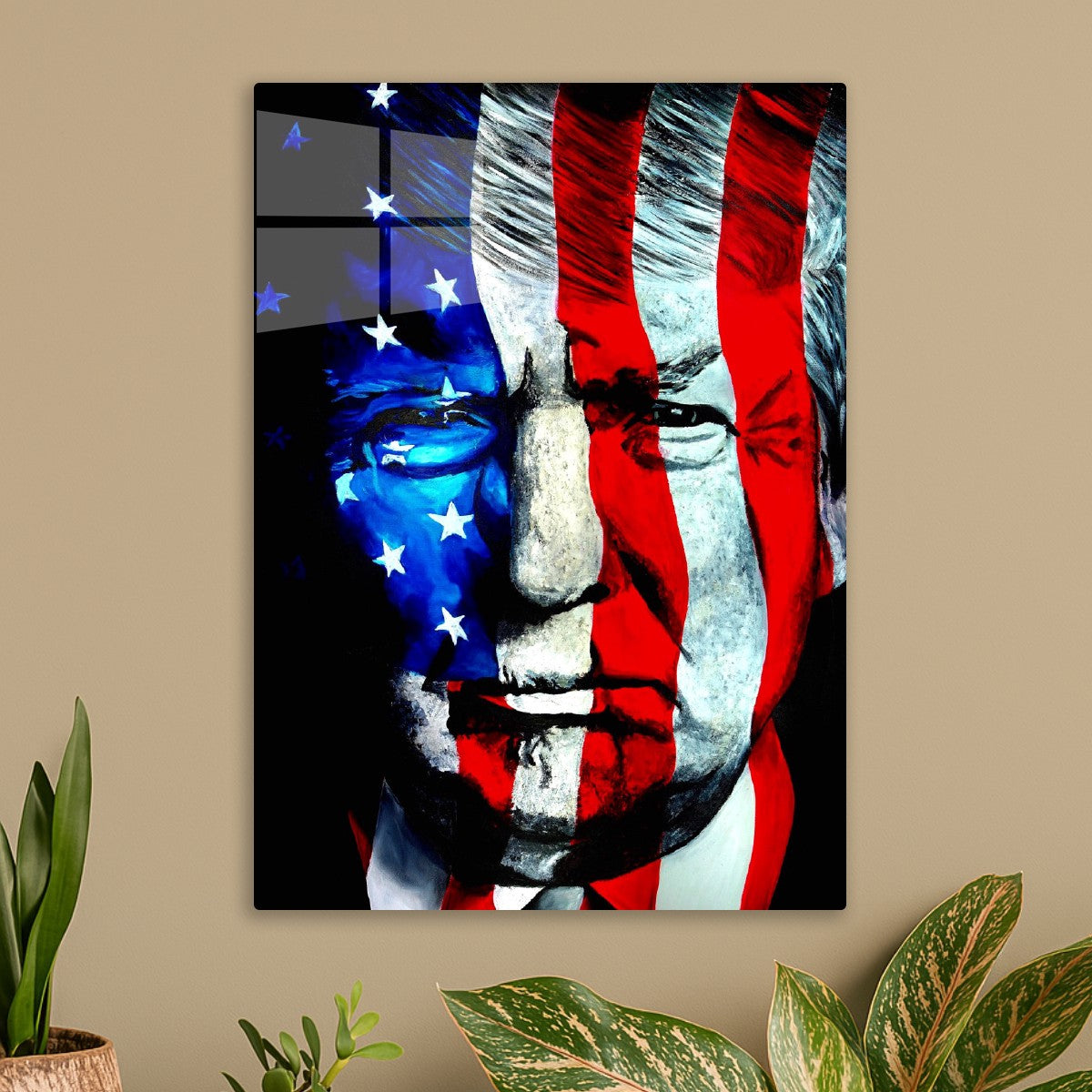 Trump USA Face flag portrait 