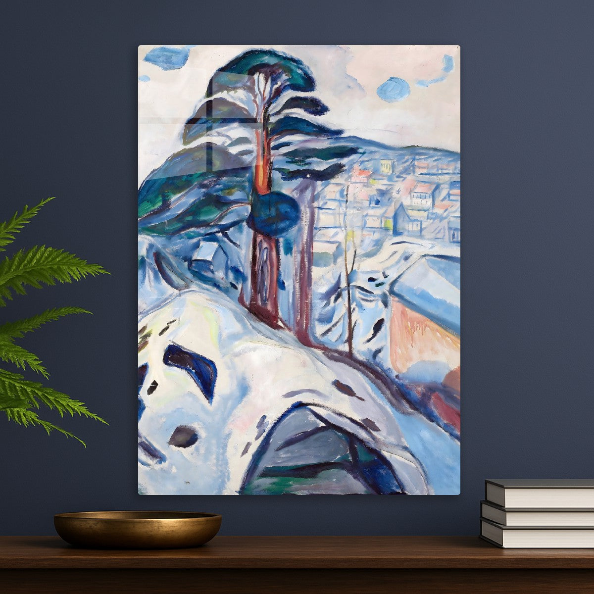 Winter in Kragero painting