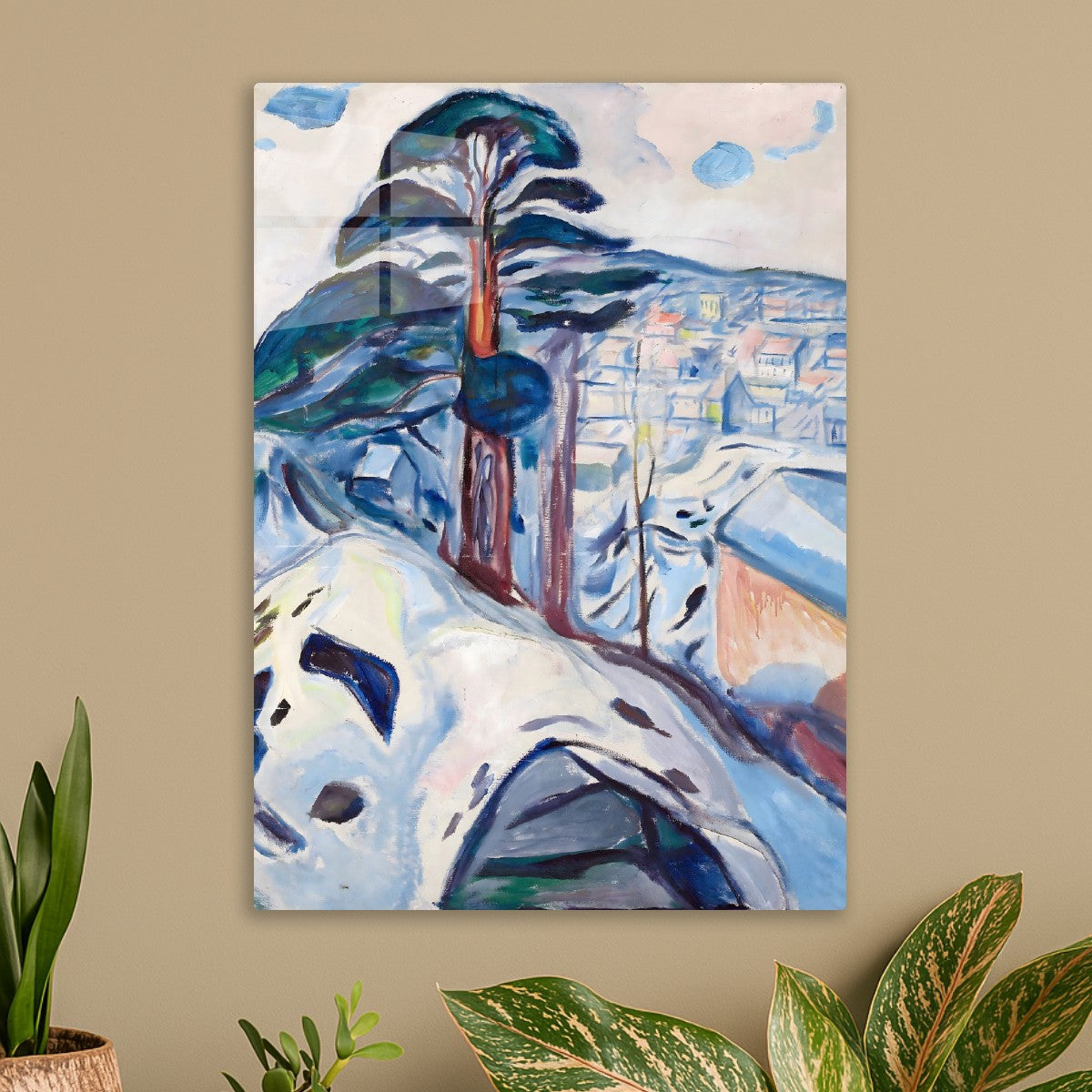 Winter in Kragero painting
