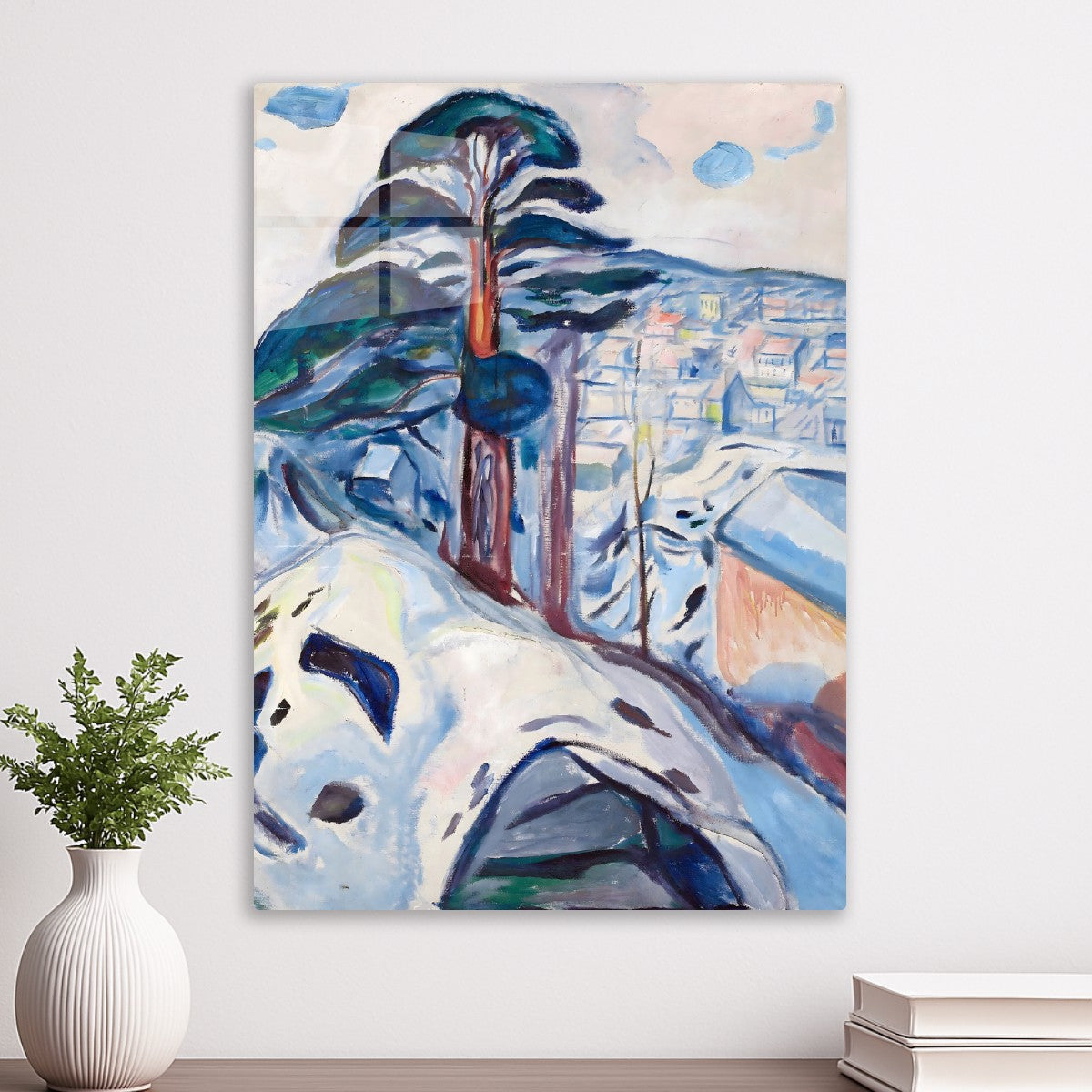 Winter in Kragero painting