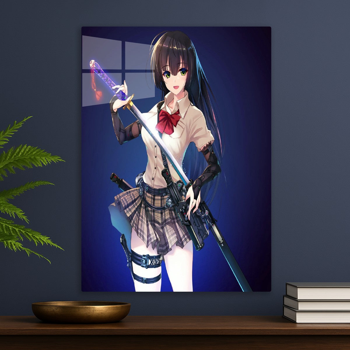 Anime school uniform sword girl