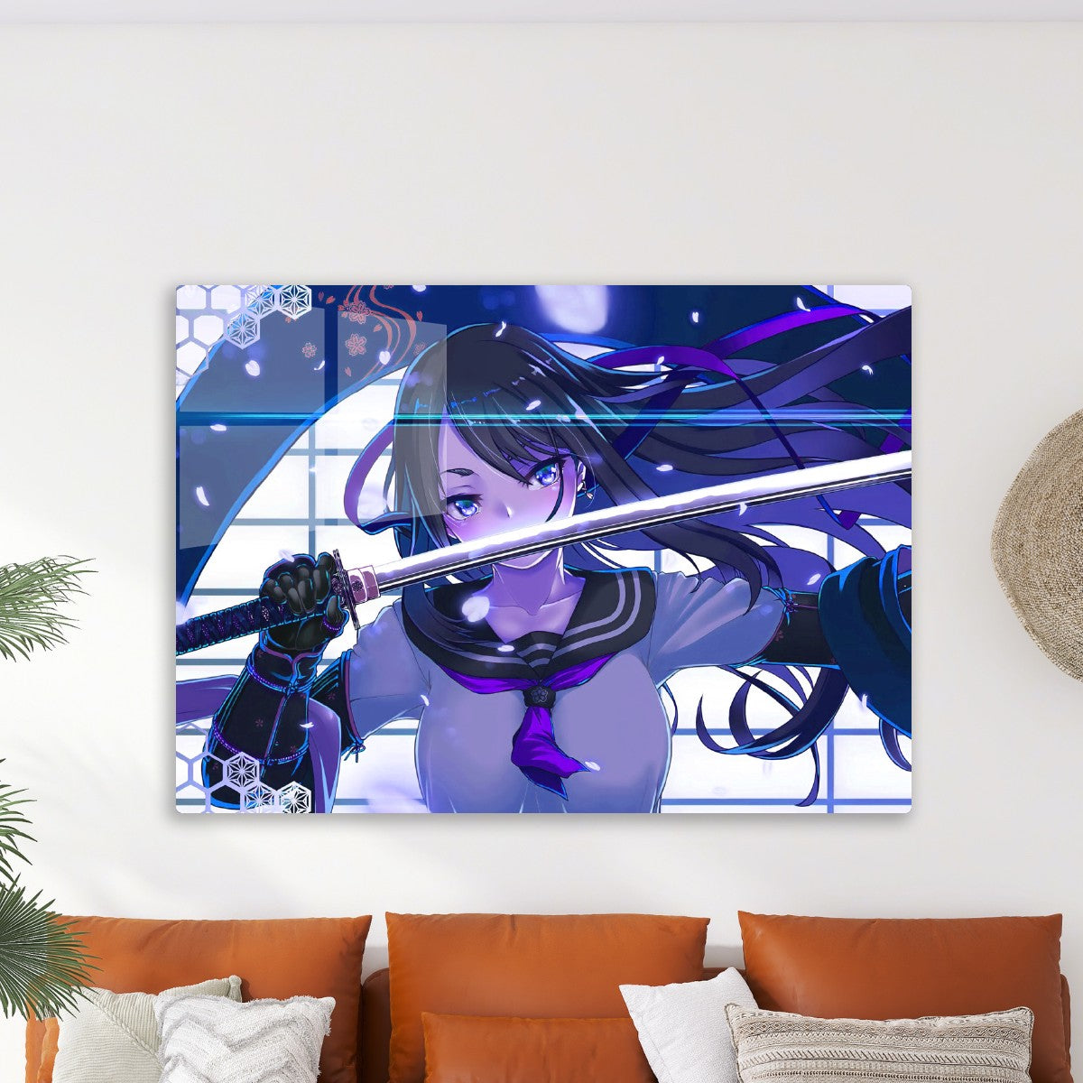 Anime girl katana school girl