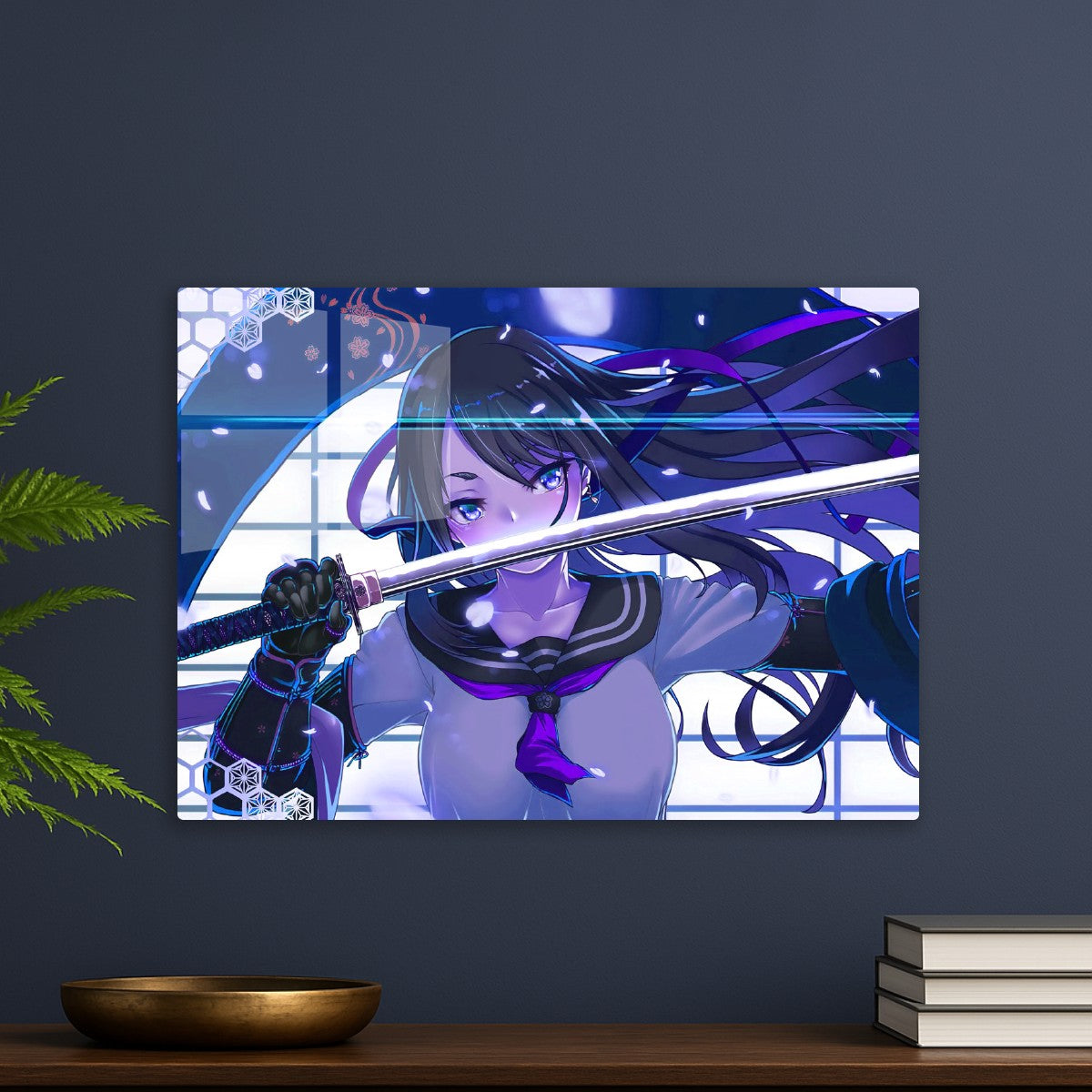 Anime girl katana school girl