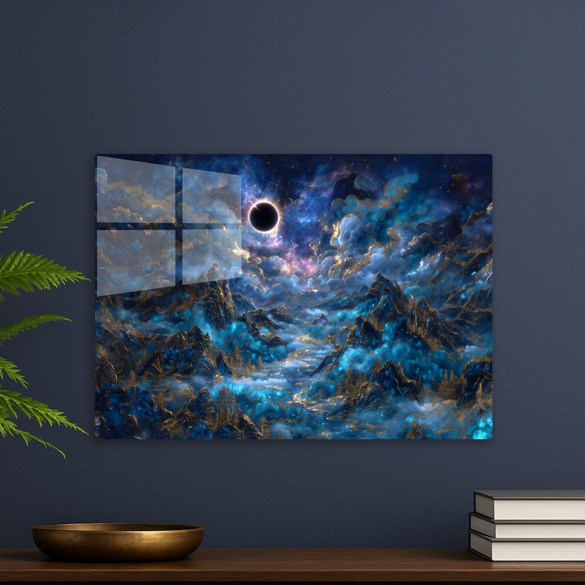 Celestial Peaks and Eclipsed Sky