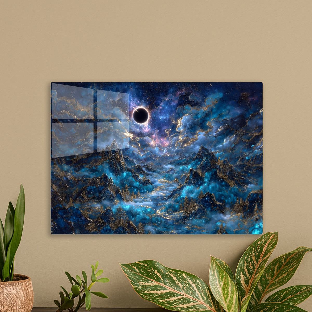 Celestial Peaks and Eclipsed Sky
