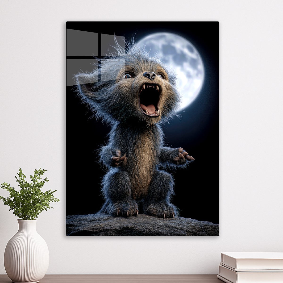 Werewolf Cub Howls At The Moon