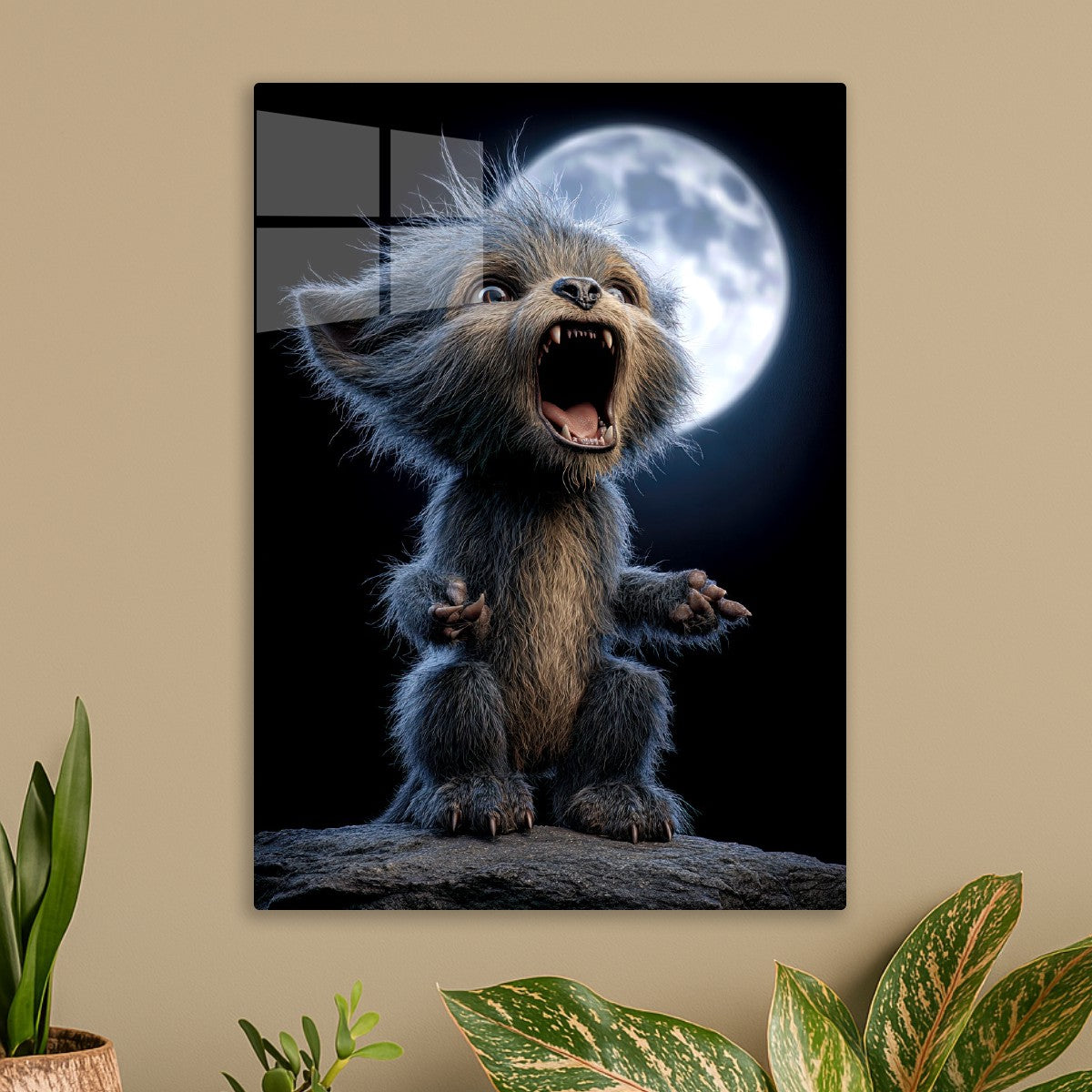 Werewolf Cub Howls At The Moon