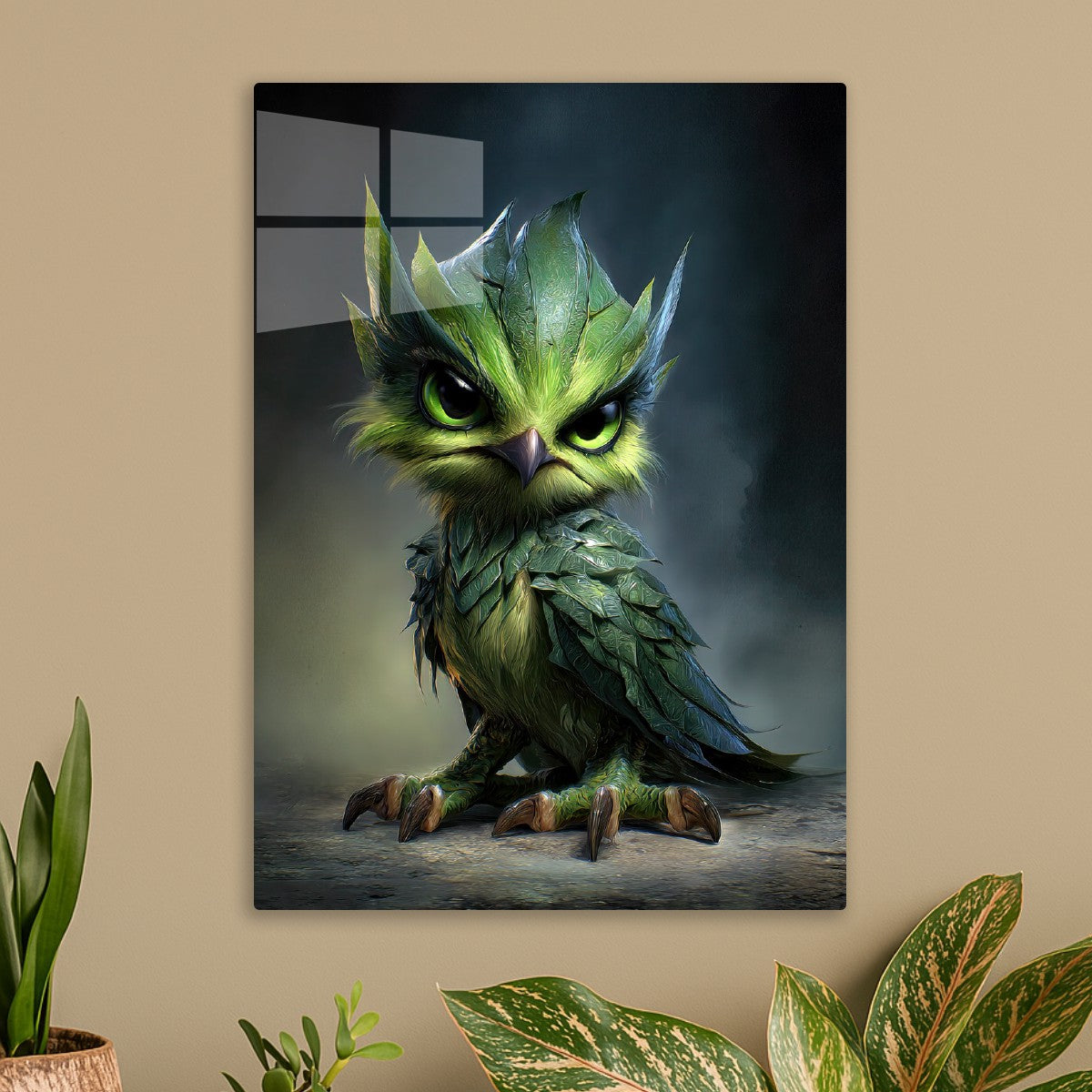 A striking, green-hued creatur