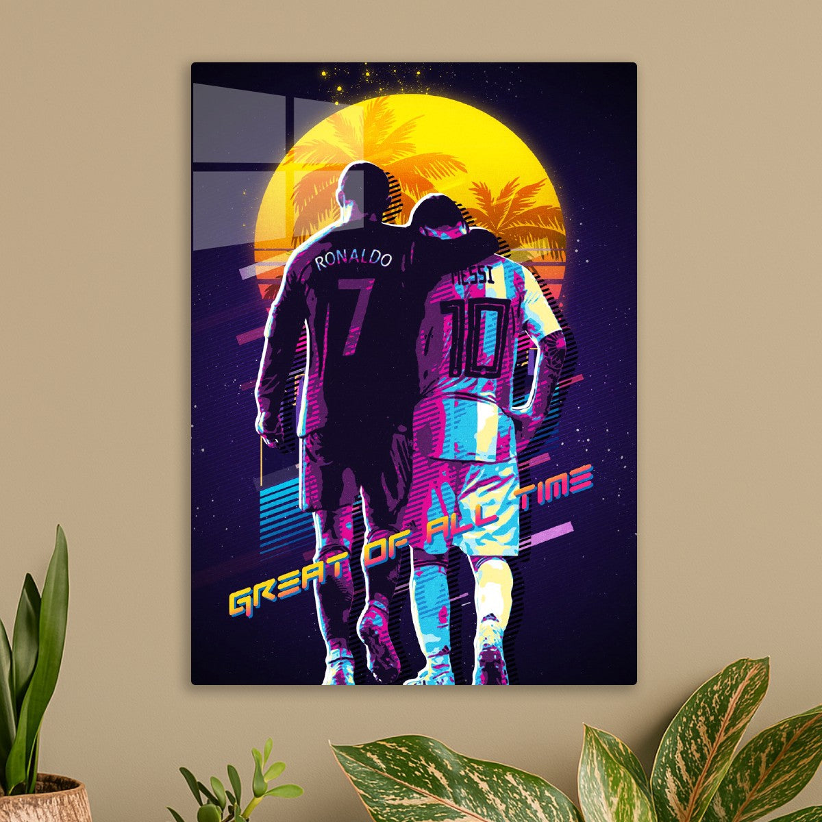 Cristiano Ronaldo hugging Lionel Messi