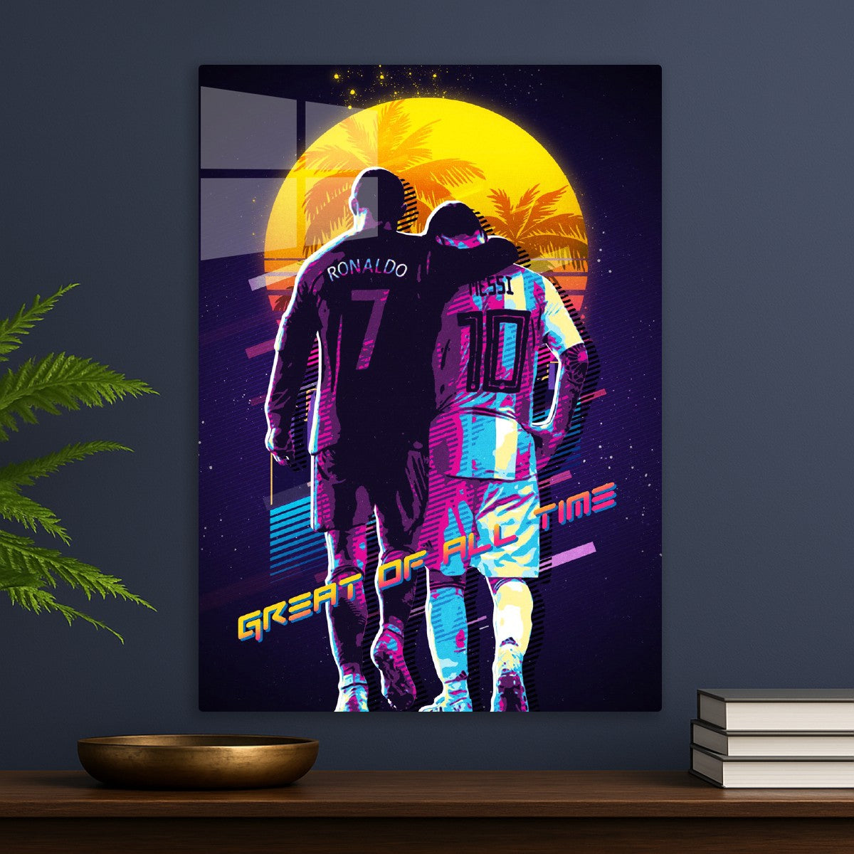 Cristiano Ronaldo hugging Lionel Messi